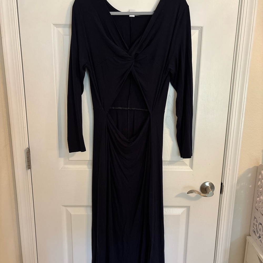 Old Navy Blue V-Neck Long Sleeve Bodycon Dress